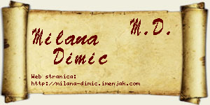 Milana Dimić vizit kartica